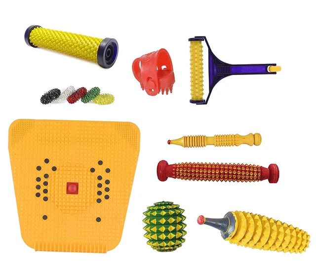 Kit combinado de colchoneta de estrés magnético para rodillo de pie de acupresión