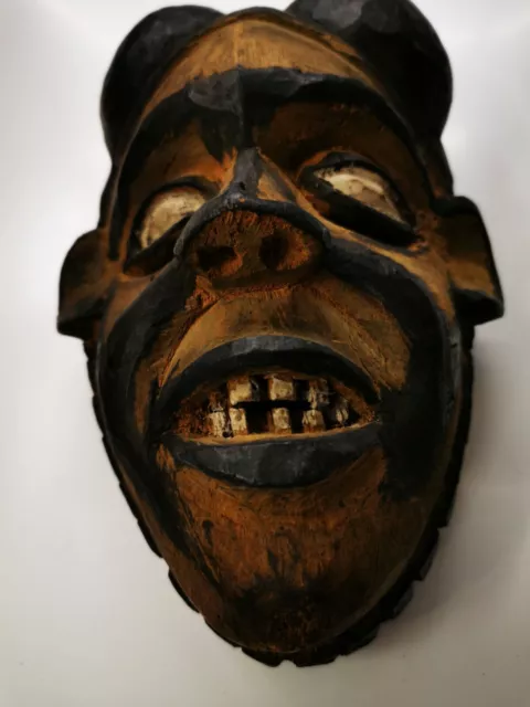 Old Antique Wooden Fine Punu Shaman Mask from Gabon Tribal Art African Rare 27cm 8