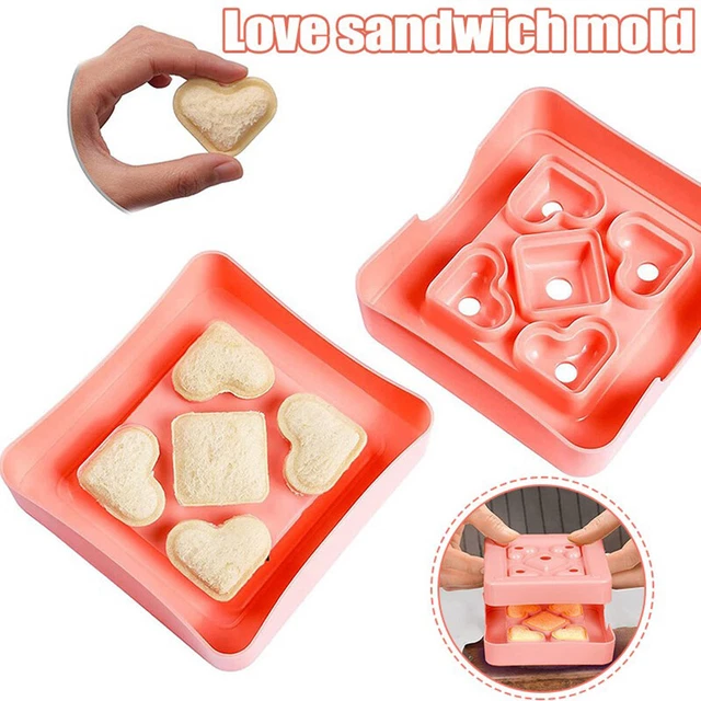 1 Set Useful Sandwich Cutter Heart Square Shape Easy to Use Lunch Bread Cut-DB
