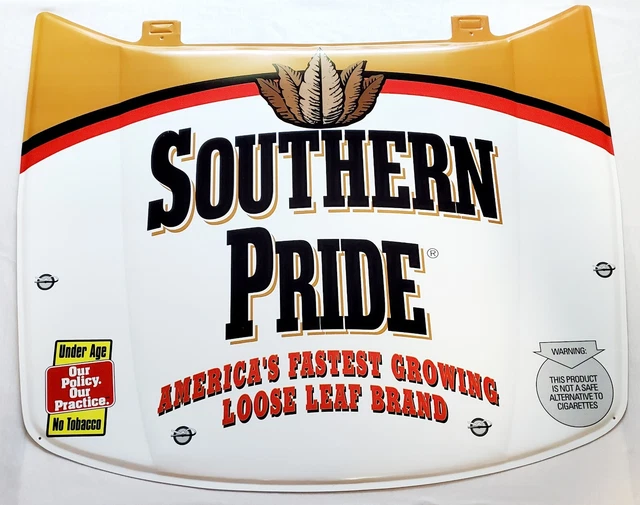 SOUTHERN PRIDE LOOSE Leaf Chewing Tobacco Car Hood Shape Large Metal Tin  Sign $600.00