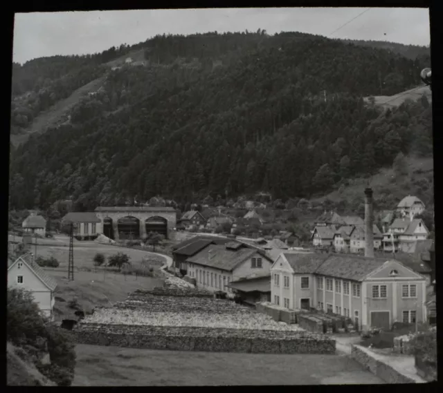 VINTAGE Magic Lantern Slide FORBACH VALLEY TIMBER INDUSTRY C1935 PHOTO GERMANY