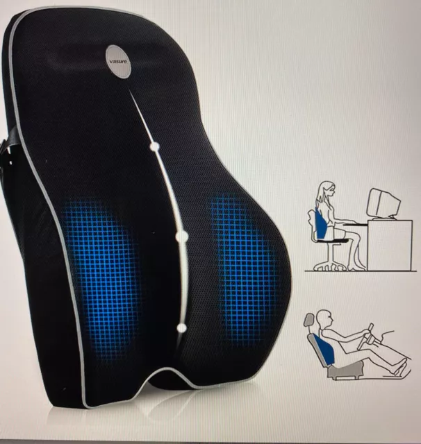 Villsure Lumbar Support Pillow, Breathable Mesh, Ergonomic Orthopedic Backrest