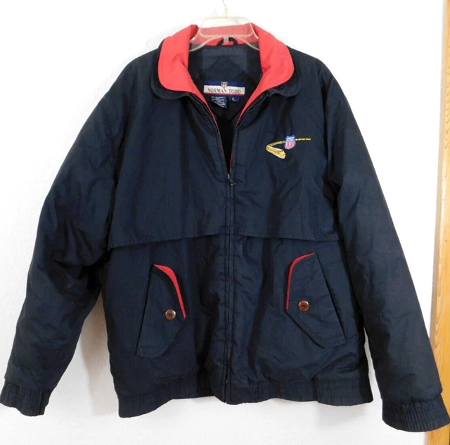 Norman Todd Men's Insulated Jacket 'Union Pacific Railroad' Logo Black Sz LARGE