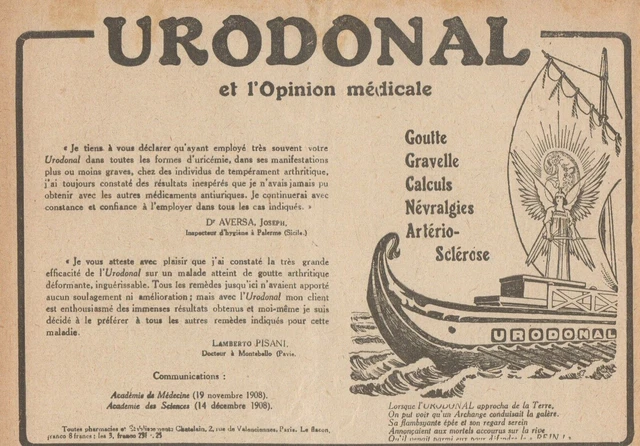 Y7345 URODONAL - Vintage advertising - 1918 Old advertising