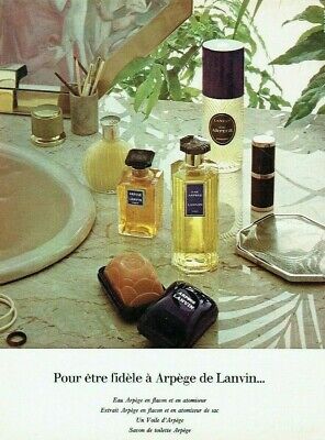 Publicité Advertising 1120 1975 ligne soin  Arpège LANVIN  eau toilette savon 