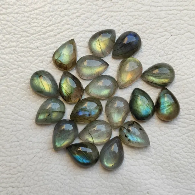 14X10 MM Tear Drop Shape Rare Multi Flashy Labradorite Calibrated Cabochon V95-8