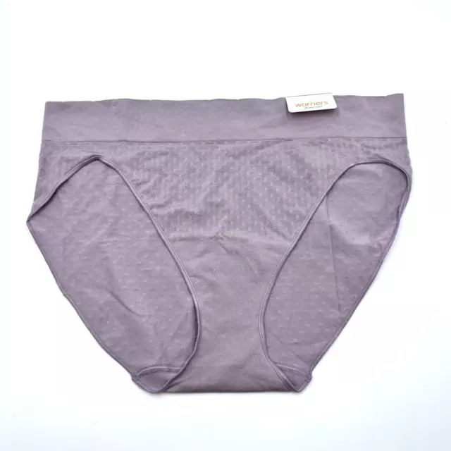 Warners No Pinching No Problems Womens Bikini Panty Size 2X 9 Solid Lavender