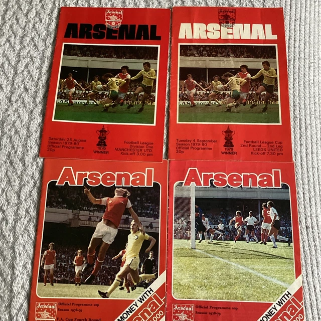 ARSENAL FOOTBALL PROGRAMME Lot 1978-79/1979-80 v Man Utd Leeds Everton ...