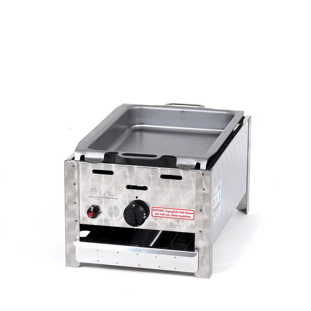 Edelstahl Gasgrill Gasbräter 1-flammig (3,65 kW) mit Grillrost oder Pfanne