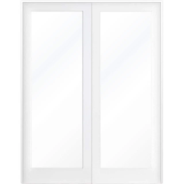 Krosswood Doors Interior Door 72" x 80" Double Prehung 1-Lite Clear Glass