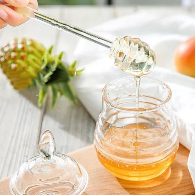 Récipient À Miel Gadget De Cuisine Distributeur Verre Sirop Avec Couverture