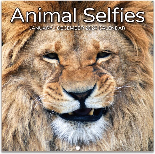 CALENDAR 2024 Wall Calendar 2024 Animal Selfies, from January 2024 to
