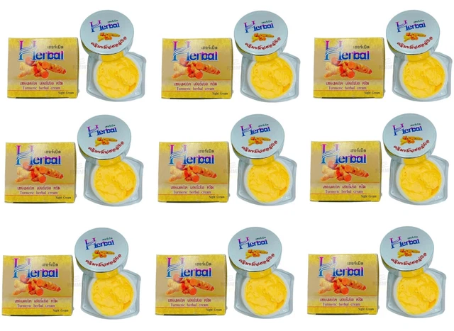 6 x Cúrcuma Hierba Crema Cuidado de la Piel Acné Pecas Tratamiento Blanco Suave 5g