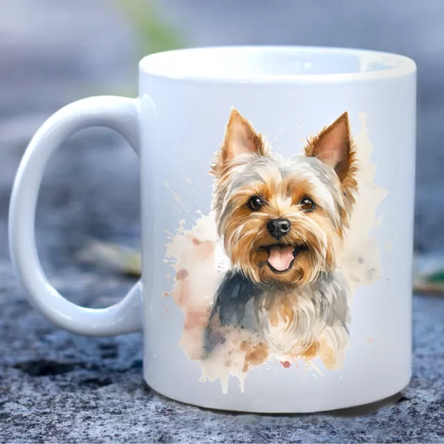 Pet Dog Mug, watercolour Yorkshire Terrier, Yorkie - Ideal Gift