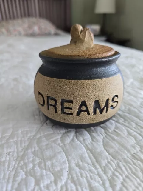 Pottery Dreams Fund Jar Bank Change Money Savings Trinkets Container  Stone