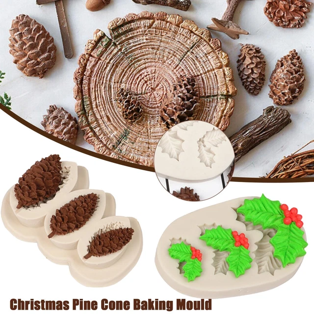 Pinecone pinecones Winter Christmas Forest Silicone Mould, Icing Cake Mold, C6E0