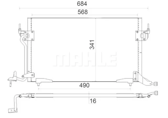 MAHLE Kondensator Klimaanlage Klimakondensator Klimakühler BEHR AC 182 001S