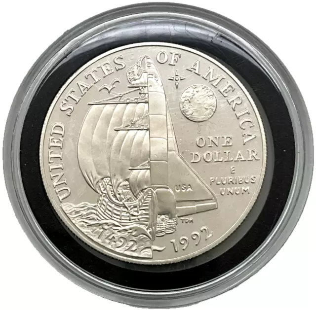 1992 Silver Proof $1 Dollar Columbus Quincentenary Commemorative Round