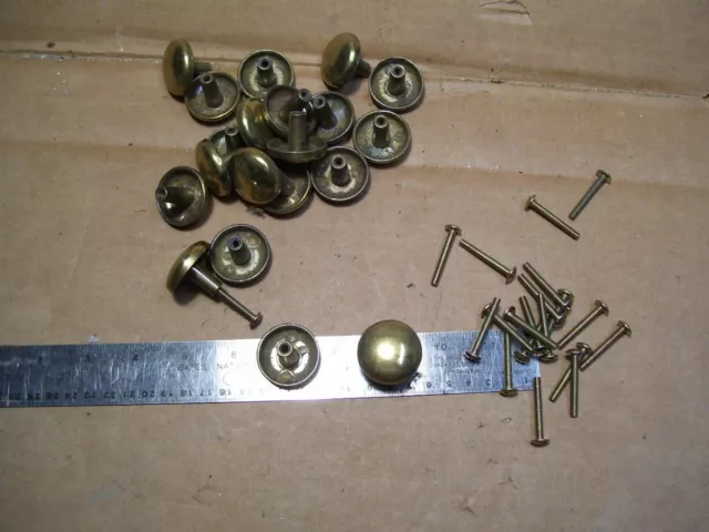 Lot 20Pcs Vintage Brass Plated 1-1/4" Metal Draw Pulls Knob Handles W/Screw 0081