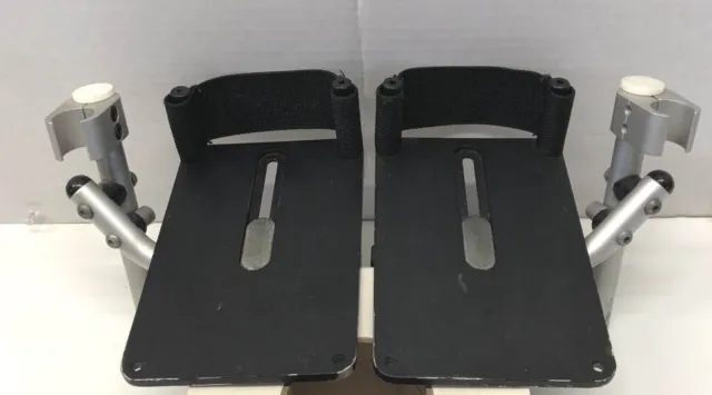 Adaptadores de reposapiés cortos para silla de ruedas con placas de metal para pies y correas de talón