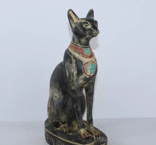 SELTENE ANTIKE ALTE ÄGYPTISCHE GROSSE Statue der Katze Bast Bastet Statue...