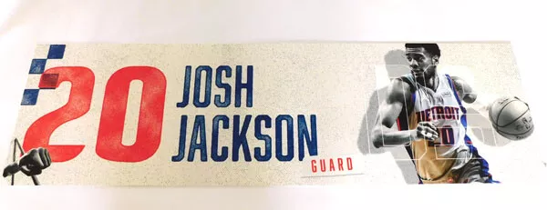 Josh Jackson #20 2021-2022 Pistons NBA 52" x 14 3/4" Locker Room Nameplate