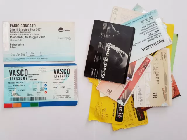 Biglietti concerto vasco Rossi 2007 e Fabio Concato 2007 + altri in regalo