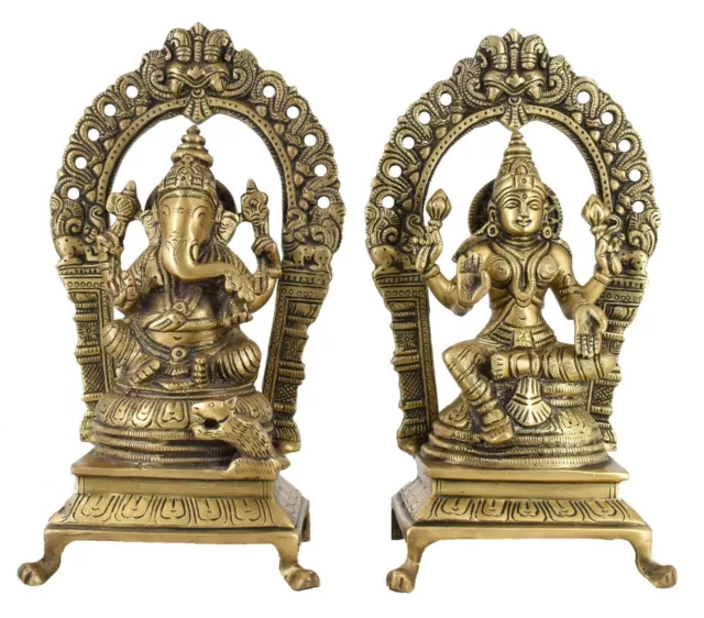 Whitewhale Brass Laxmi Ganesh Set Idol Showpiece Idols Statue Home Decor