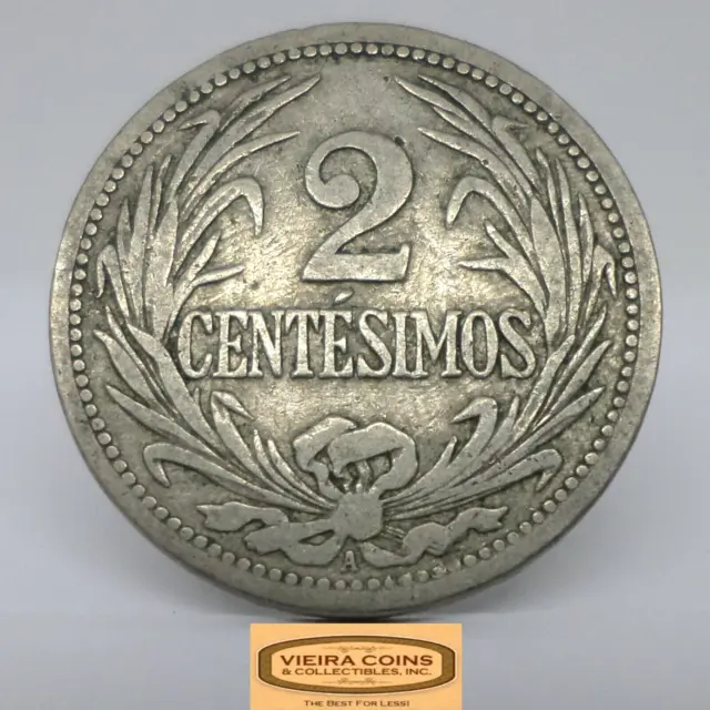 1909-A Uruguay 2 Centesimos - #C29212NQ
