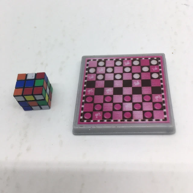 Mattel Barbie/Kelly Mini Checker Board & Rubiks Cube Doll Toy