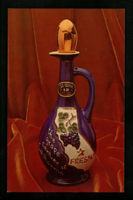 Ezra Brooks Bottles postcard Distilling Co. Frankfort, KY California Wine Jug