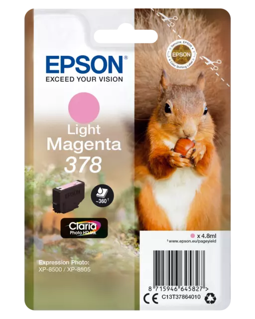 Epson 378 cartouche d'encre Magenta clair authentique C13T37864010 (TVA incluse)