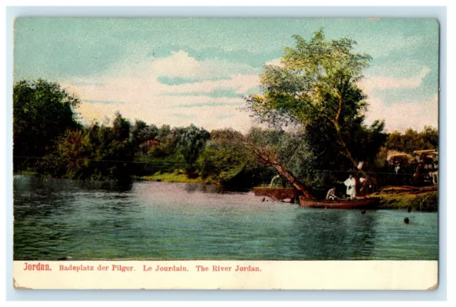 c1910's A View Of The River Canoe Scene Jordan Posted Antique Postcard