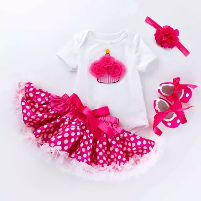 Ensemble tenue d'anniversaire bébé fille 1er anniversaire princesse tutu jupe gâteau Smash âge 1 4 pièces Royaume-Uni