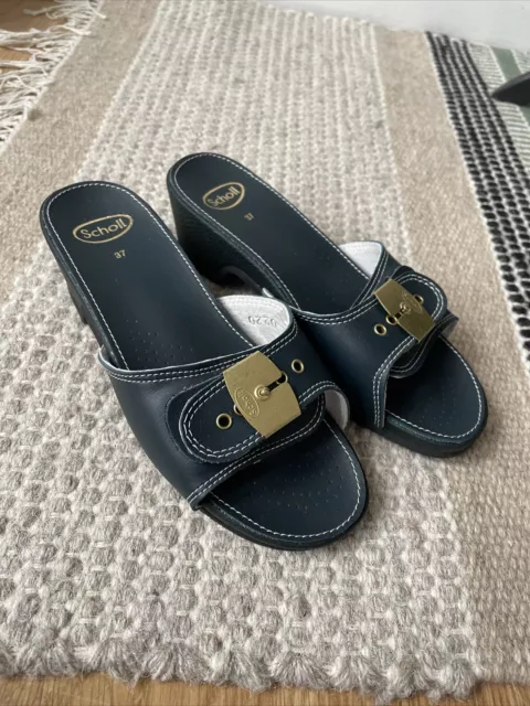 Scholl leather look sandals deals high
