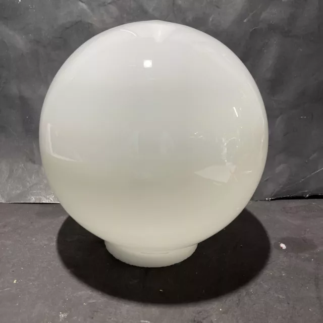 Vtg 8" White Glass Lamp Shade Ball Globe 4”Fitter Swag Hanging Light Pendant