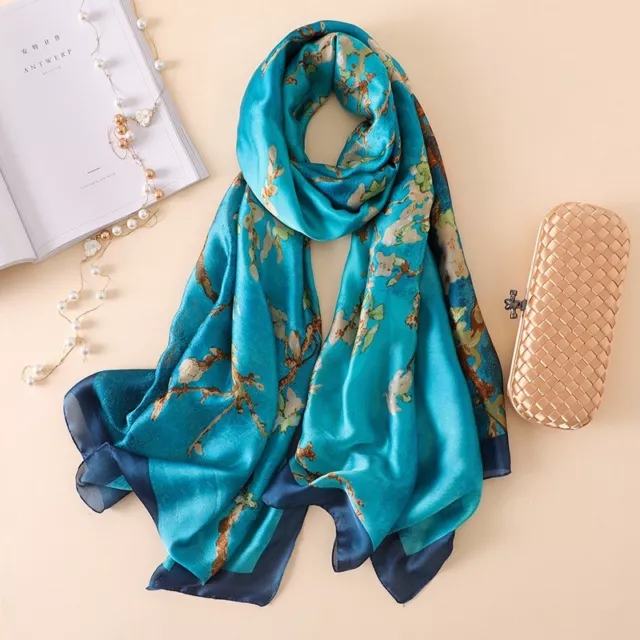 Women Lady Winter Warm Quality Soft Vintage Print Large Silk Scarf Wrap Shawl