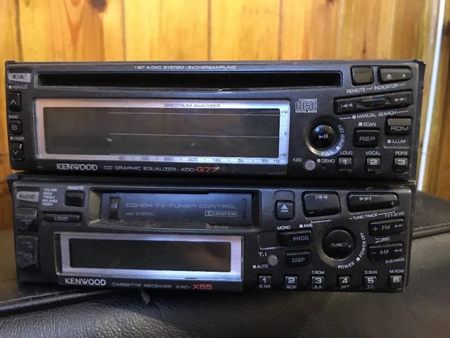 KENWOOD カセットKRC-X55 & CD KDC-G77 KENWOOD SUPER RARE Stereo Retro Kdc-G77 + Krc-X55 One Of A Kind Eq