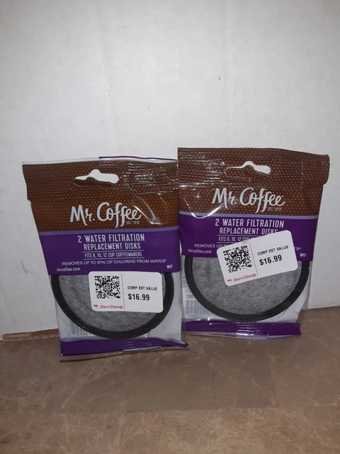 2 Packages Mr. Coffee Genuine Water Filtration Disks  Fits 8.10 Or 12 Cup