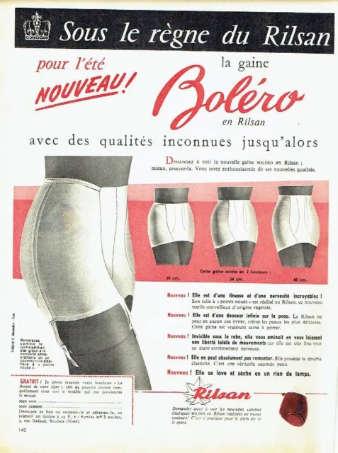 Publicité Advertising 097  1959  Boléro  gaine Rilsan sous vetements