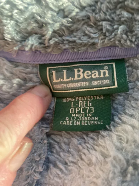 LL BEAN TEDDY Bear Polartec Jacket Womens Large, Light Blue,Pockets ...