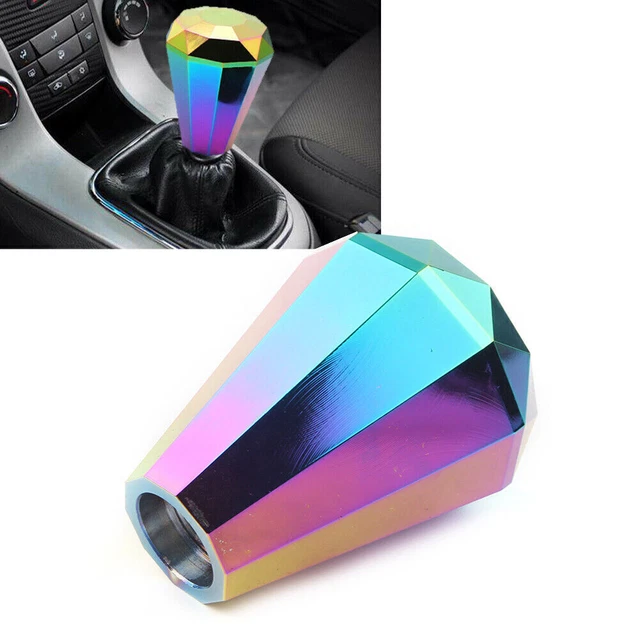 Manual Knob Gear Shift Head Shifter Lever Stick Diamond Universal Aluminum Auto