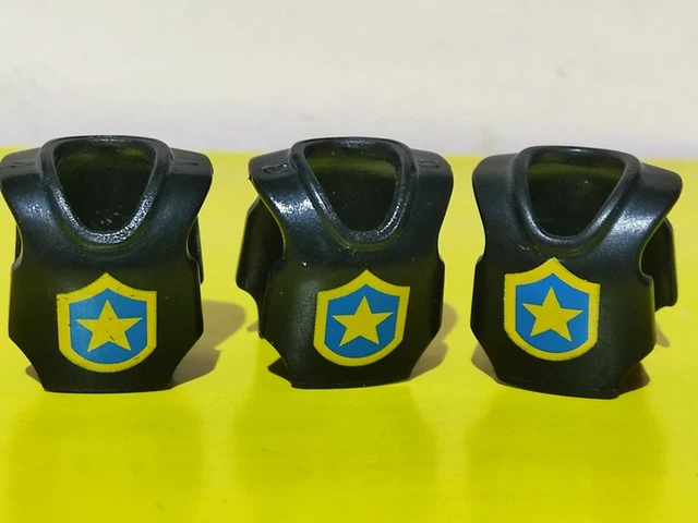 2 Caschi PLAYMOBIL Grigi Per Poliziotti – Agenti Antisommossa E SWAT, Pezzi Sciolti Usati