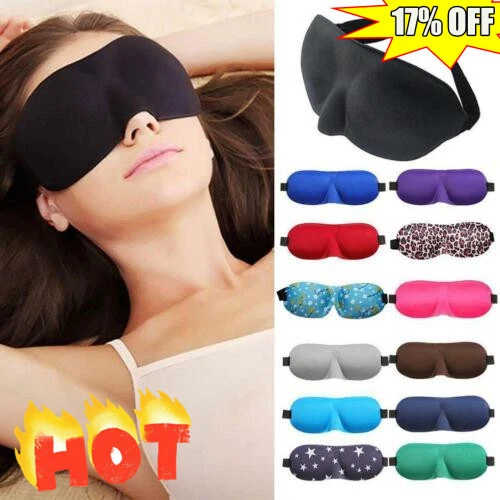 3D Travel Eye Mask Sleep Padded Shade Cover Rest Relax Sleeping Blindfold V2Z1