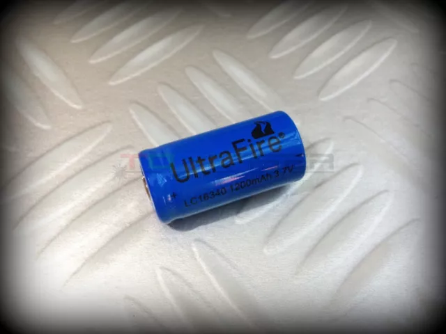 Bateria Litio 16340 UltraFire - 1200mAh - Pila Recargable - Battery Lithium