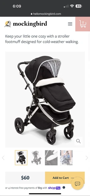 Mockingbird stroller footmuff. Black. Used few times. EUC