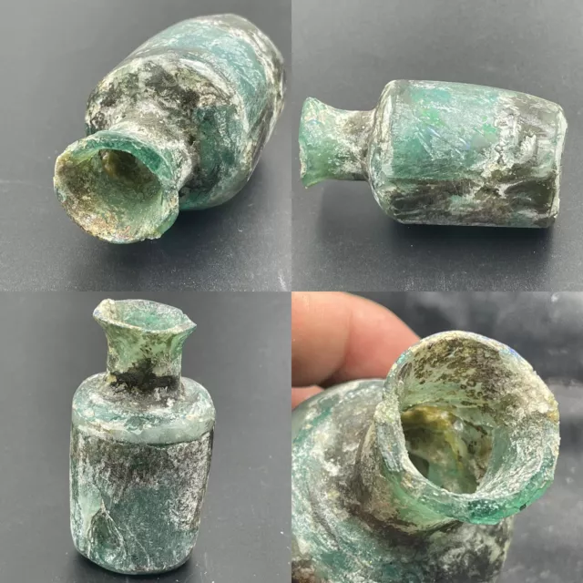 Beautiful Old Roman Glass Very Rare Bottle *Restored*