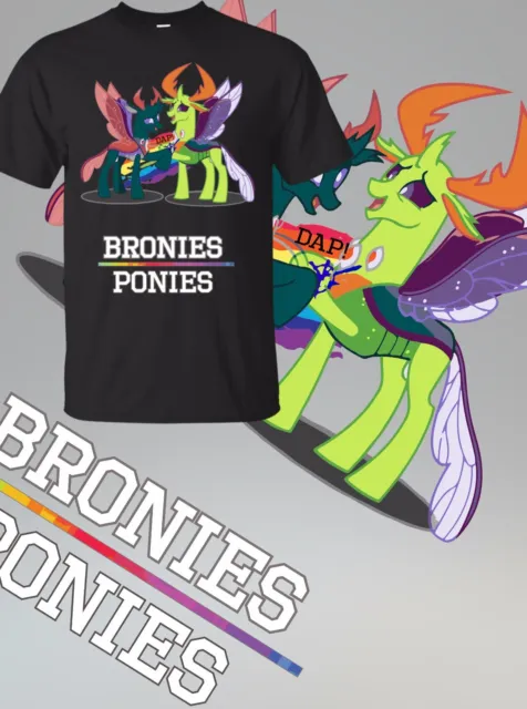 My Little Pony Bronies over Ponies T Shirt Men's BLACK