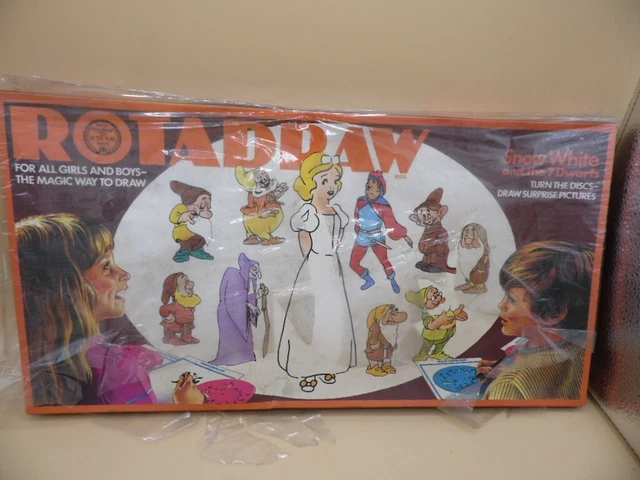 VINTAGE DISNEY 1969 - Rotadraw BLANCHE NEIGE ET LES SEPT NAINS COMME ...