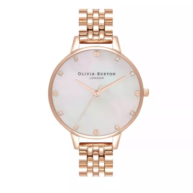 NWT OLIVIA BURTON Women's Timeless Classics Rose Gold-tone Bracelet Watch 34mm